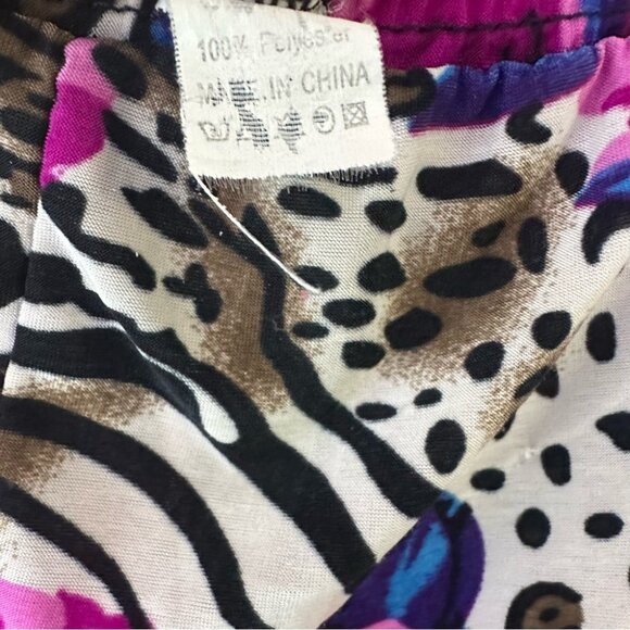 Pants cheetah print zebra floral purple black blue white stretchy jogger hippie - Picture 6 of 6